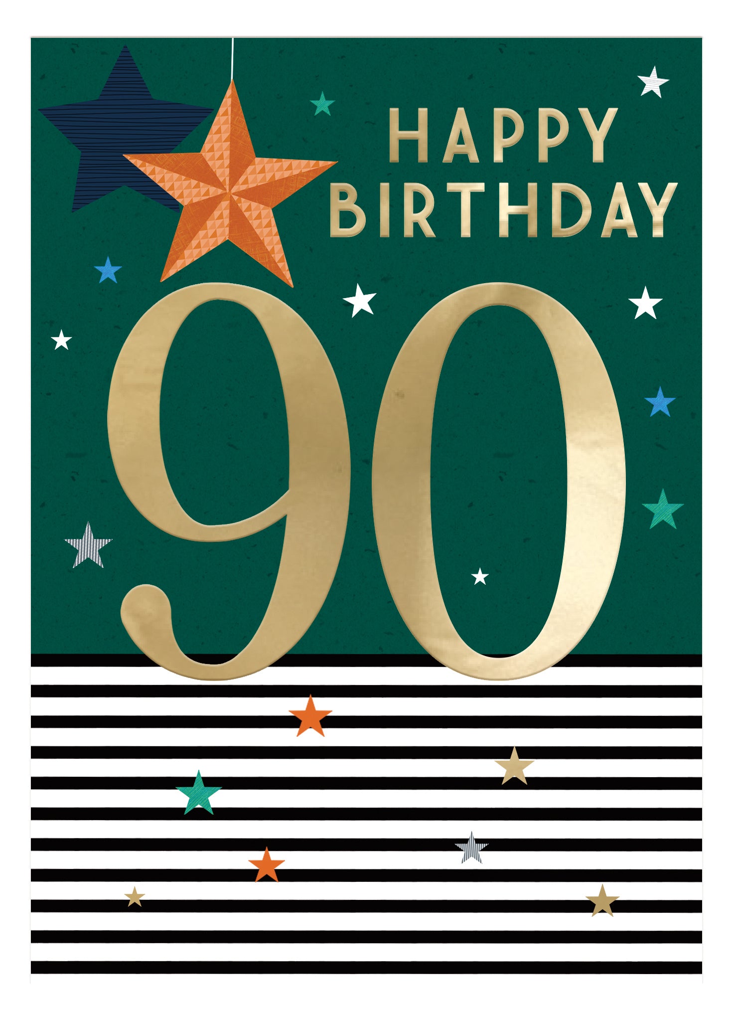 Words 'n' Wishes Geburtstagskarte Zum 90. – Mit Oldtimer-Design & Goldfolie