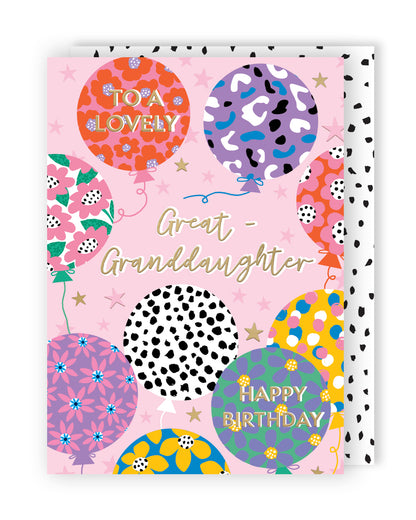A Lovely Great-Granddaughter Fun-Filled Fiesta! Contemporary Birthday Card