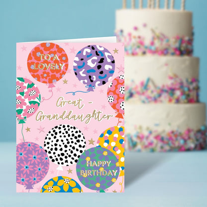 A Lovely Great-Granddaughter Fun-Filled Fiesta! Contemporary Birthday Card