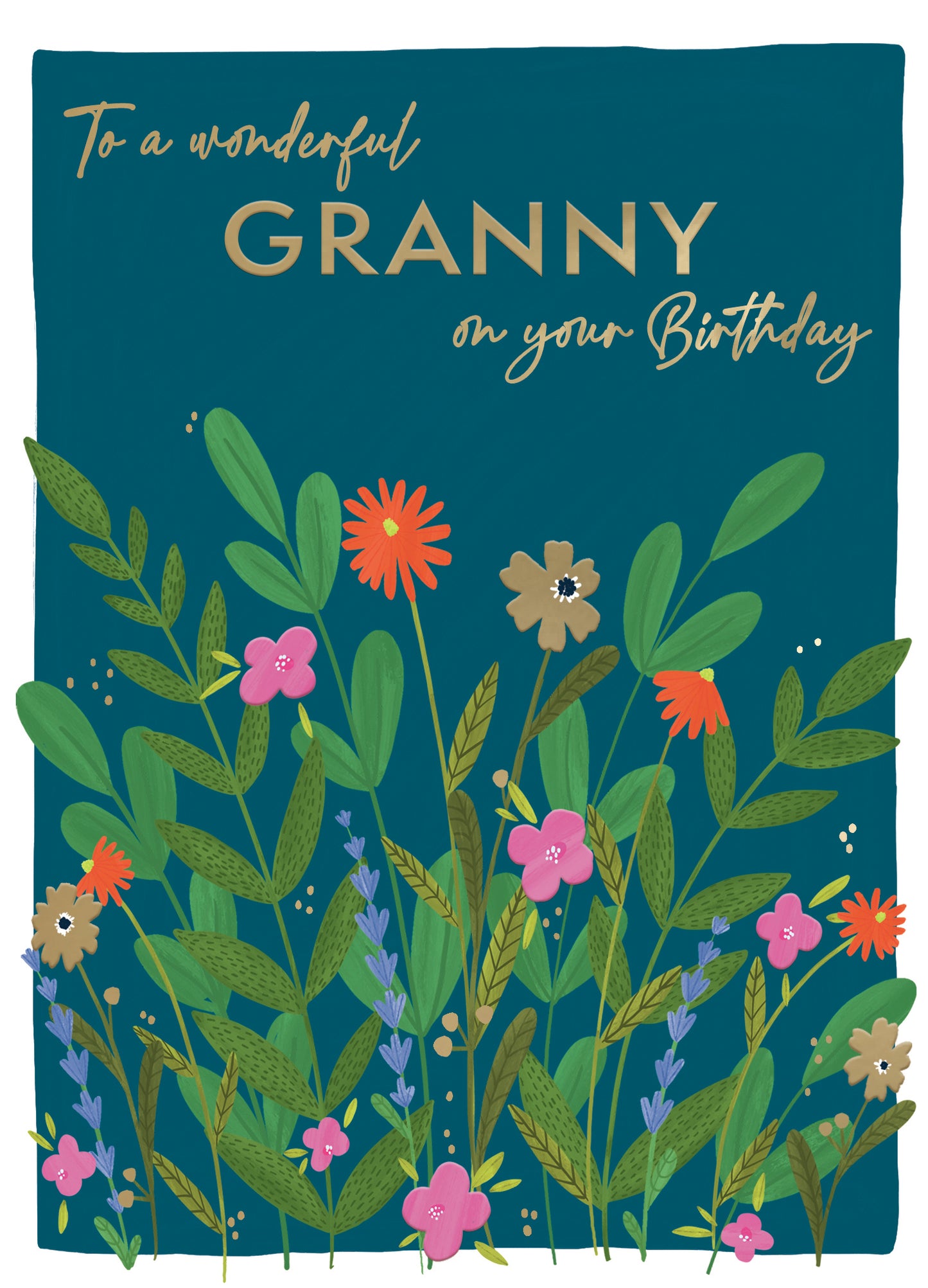Wonderful Granny On Your Birthday Flower Power! Contemporary Birthday Card