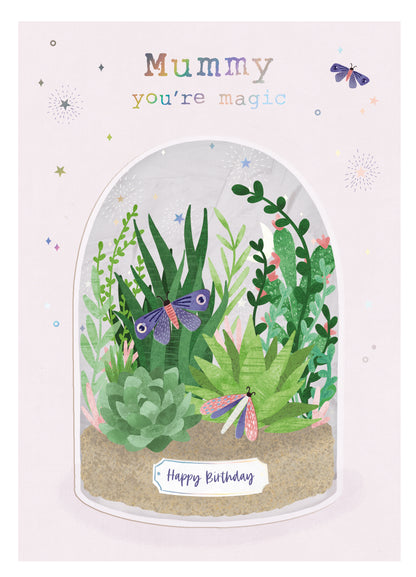 Mummy You're Magic Happy Birthday Flowerful Wonderland! Contemporary Birthday Card