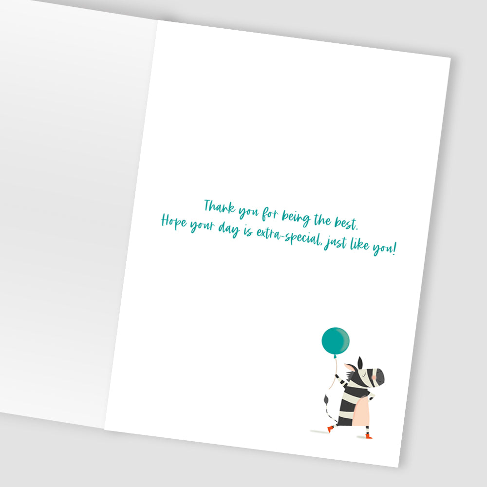 Daddy Happy Birthday Zany Zebra Fun! Contemporary Birthday Card