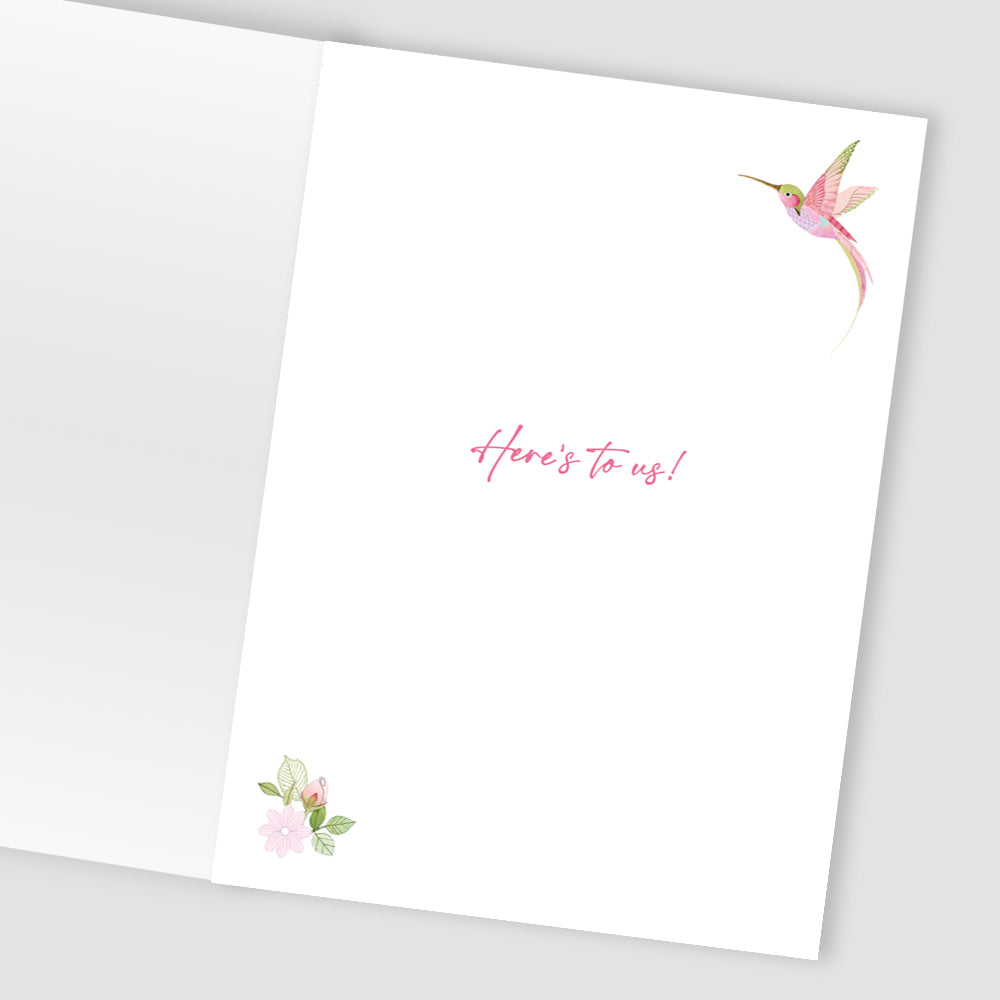 Beautiful Wife On Our Anniversary Humming Cheers! Anniversary Contemporary Card