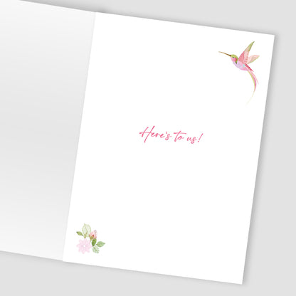 Beautiful Wife On Our Anniversary Humming Cheers! Anniversary Contemporary Card