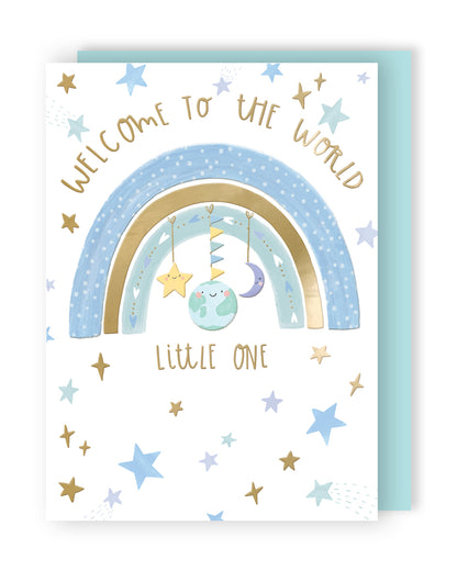 Welcome To The World Boy Magic Rainbow Dreams! New Baby Contemporary Card