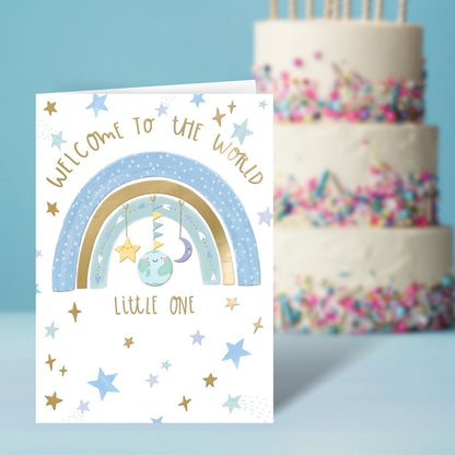 Welcome To The World Boy Magic Rainbow Dreams! New Baby Contemporary Card