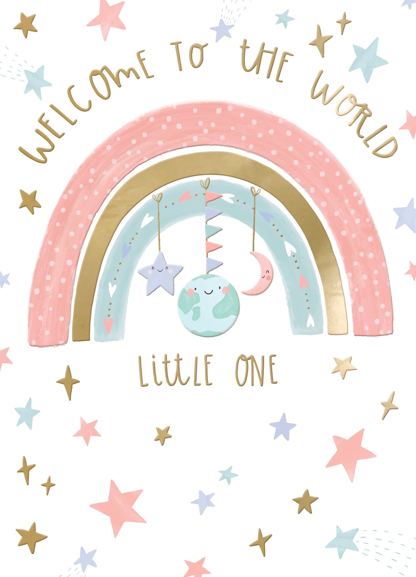Welcome To The World Girl Colourful Dreams! New Baby Contemporary Greeting Card