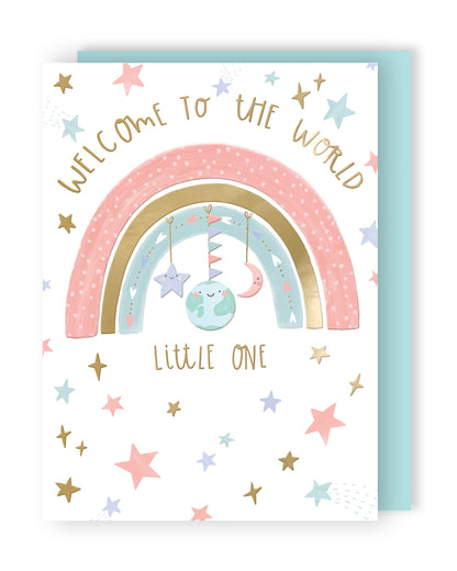 Welcome To The World Girl Colourful Dreams! New Baby Contemporary Greeting Card