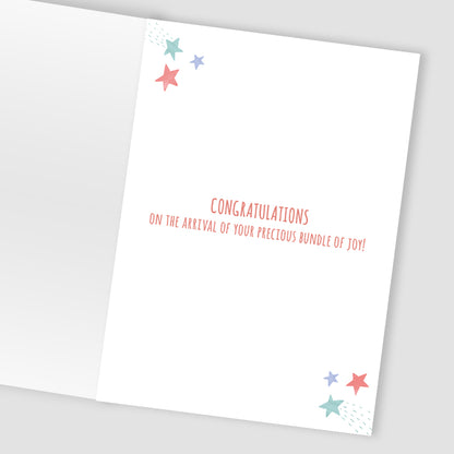 Welcome To The World Girl Colourful Dreams! New Baby Contemporary Greeting Card