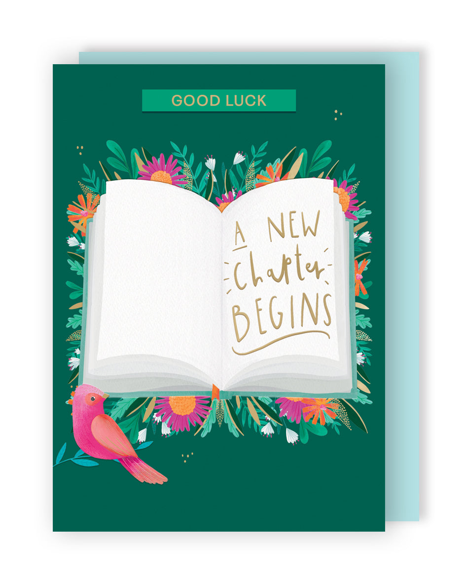 Good Luck A New Chapter Magical Adventures Await! Good Luck Greeting Card