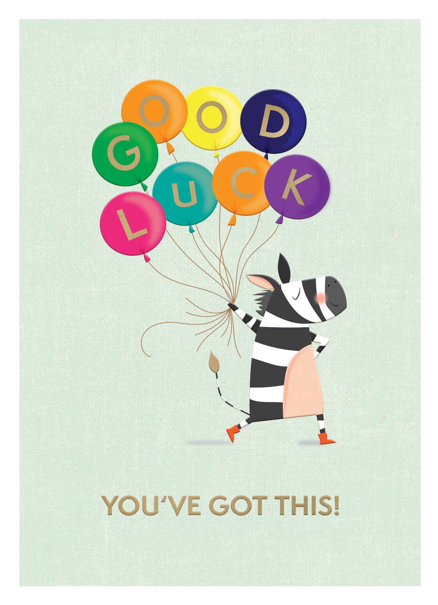 Good Luck You've Got This Zany Zebra Fun! Contemporary Good Luck Greeting Card