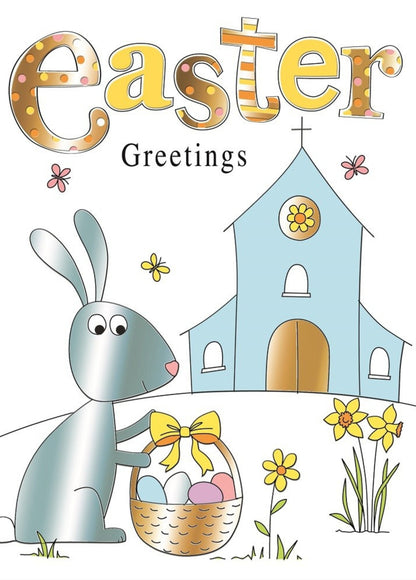 Bunny Easter Hunt Happy Easter Greeting Card