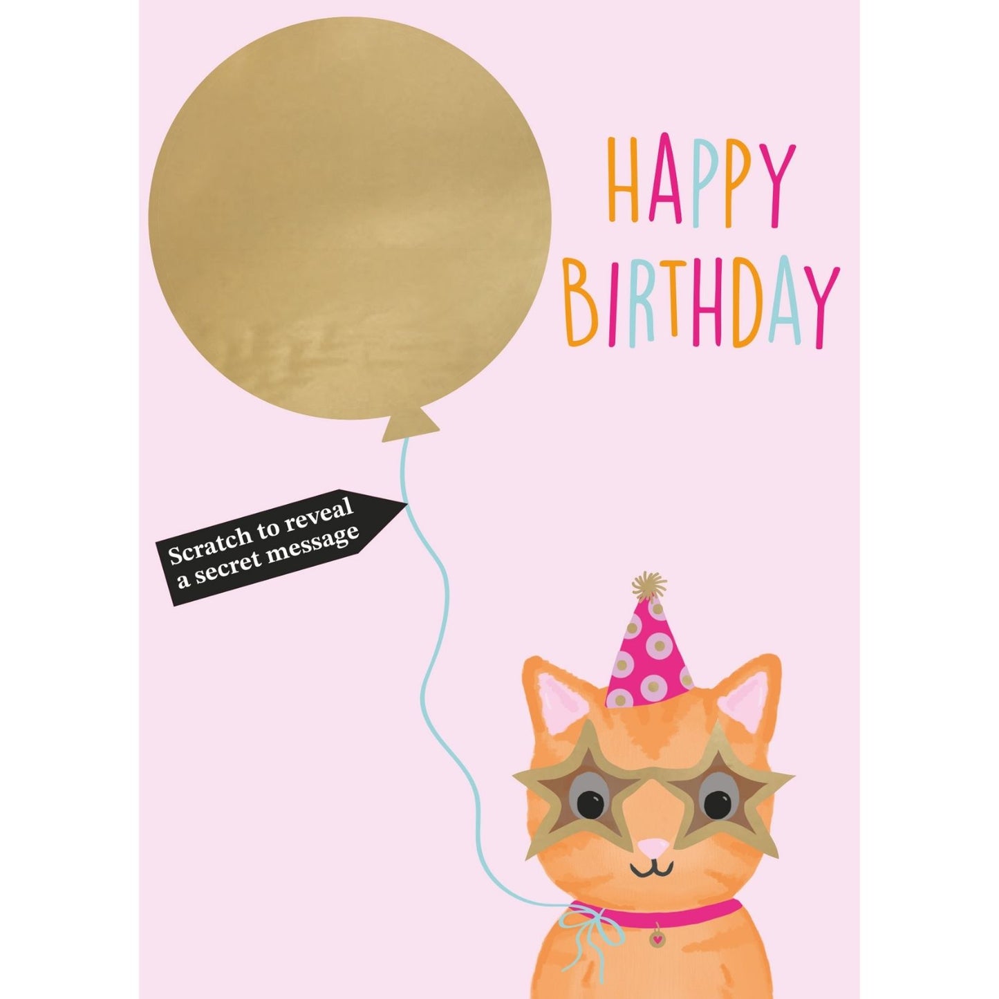 Mystery Message Cat Scratch-To-Reveal Secret Message Birthday Card