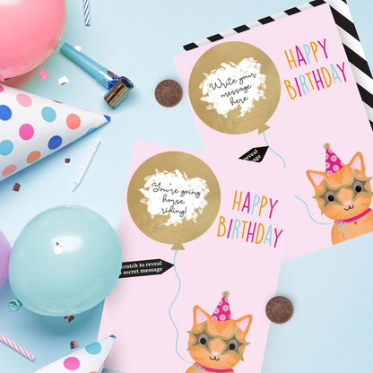 Mystery Message Cat Scratch-To-Reveal Secret Message Birthday Card
