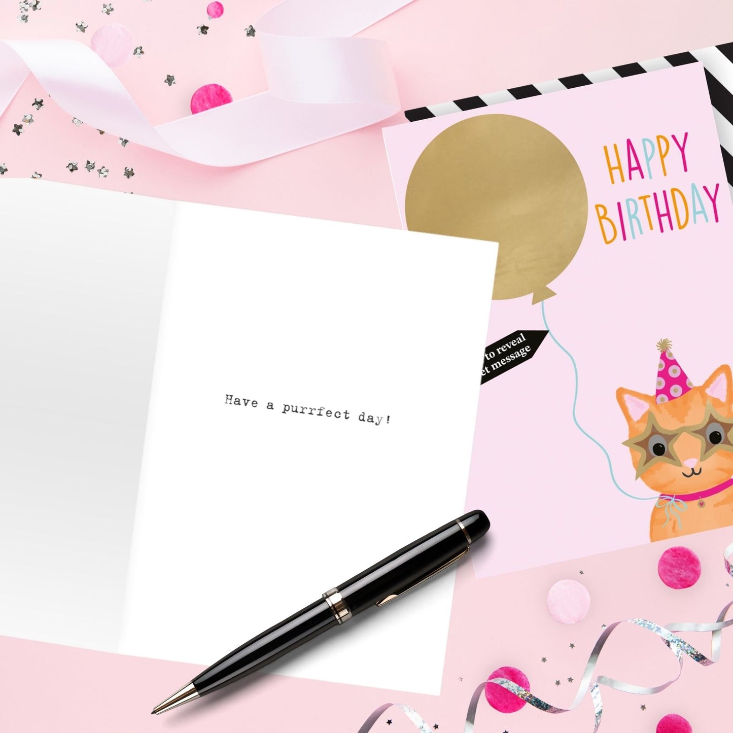 Mystery Message Cat Scratch-To-Reveal Secret Message Birthday Card