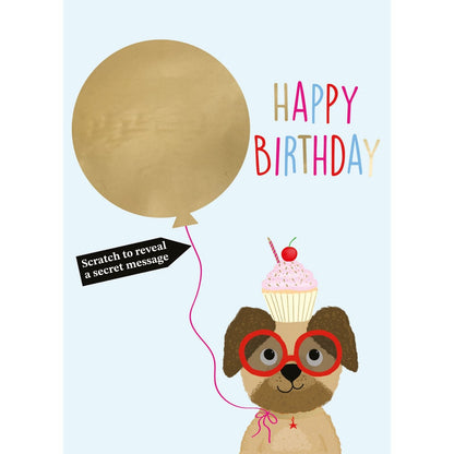 Mystery Message Dog Scratch-To-Reveal Secret Message Birthday Card