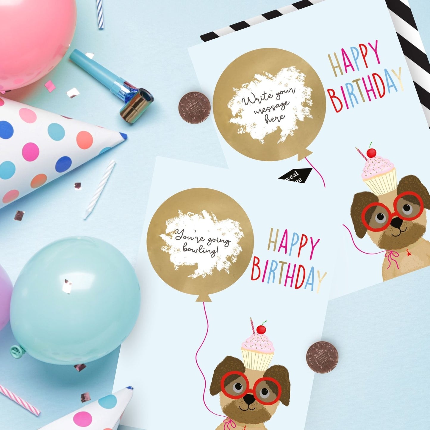 Mystery Message Dog Scratch-To-Reveal Secret Message Birthday Card