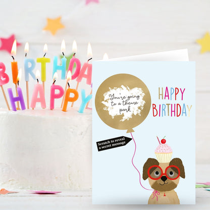 Mystery Message Dog Scratch-To-Reveal Secret Message Birthday Card