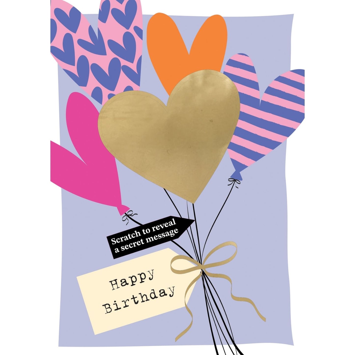 Mystery Message Balloons Scratch-To-Reveal Secret Message Birthday Card