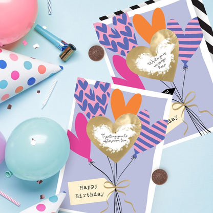 Mystery Message Balloons Scratch-To-Reveal Secret Message Birthday Card