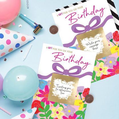 Mystery Message Floral Scratch-To-Reveal Secret Message Birthday Card