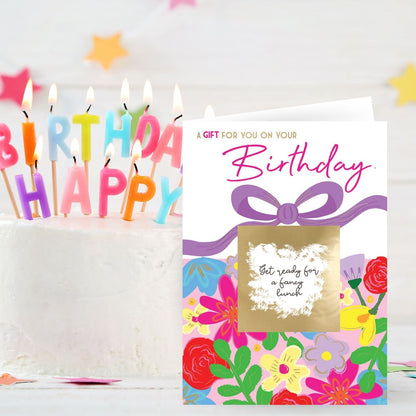 Mystery Message Floral Scratch-To-Reveal Secret Message Birthday Card