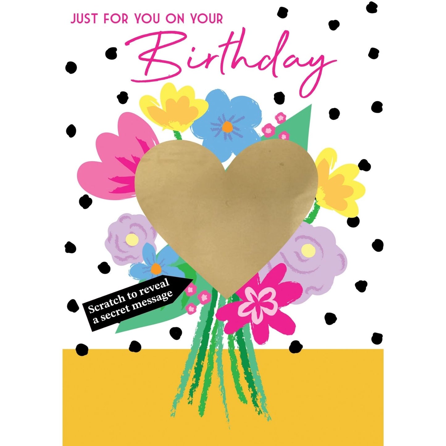 Mystery Message Bouquet Scratch-To-Reveal Secret Message Birthday Card