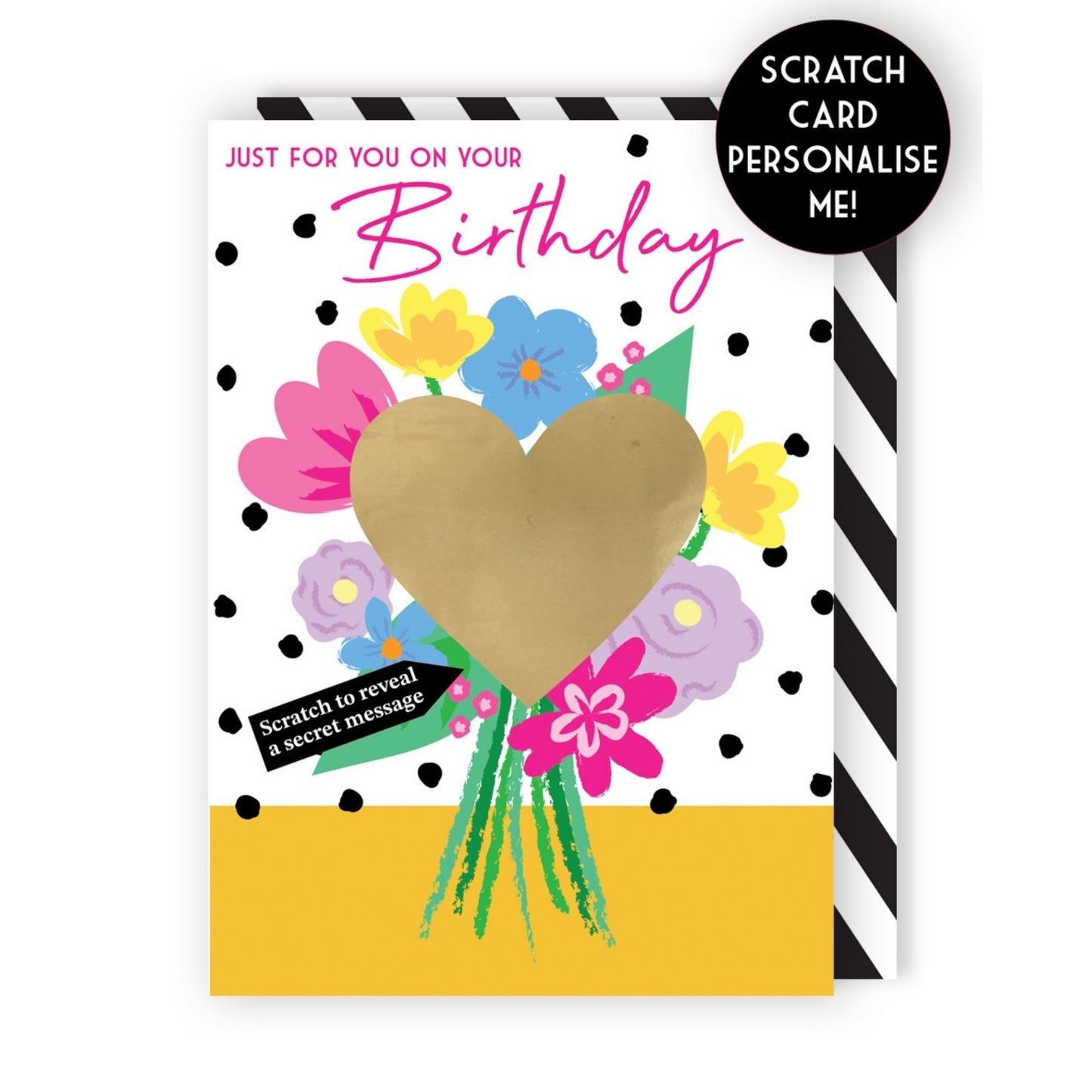 Mystery Message Bouquet Scratch-To-Reveal Secret Message Birthday Card