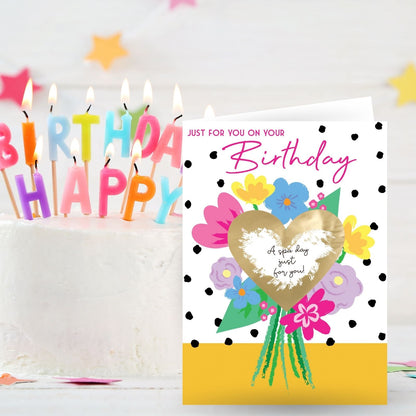 Mystery Message Bouquet Scratch-To-Reveal Secret Message Birthday Card