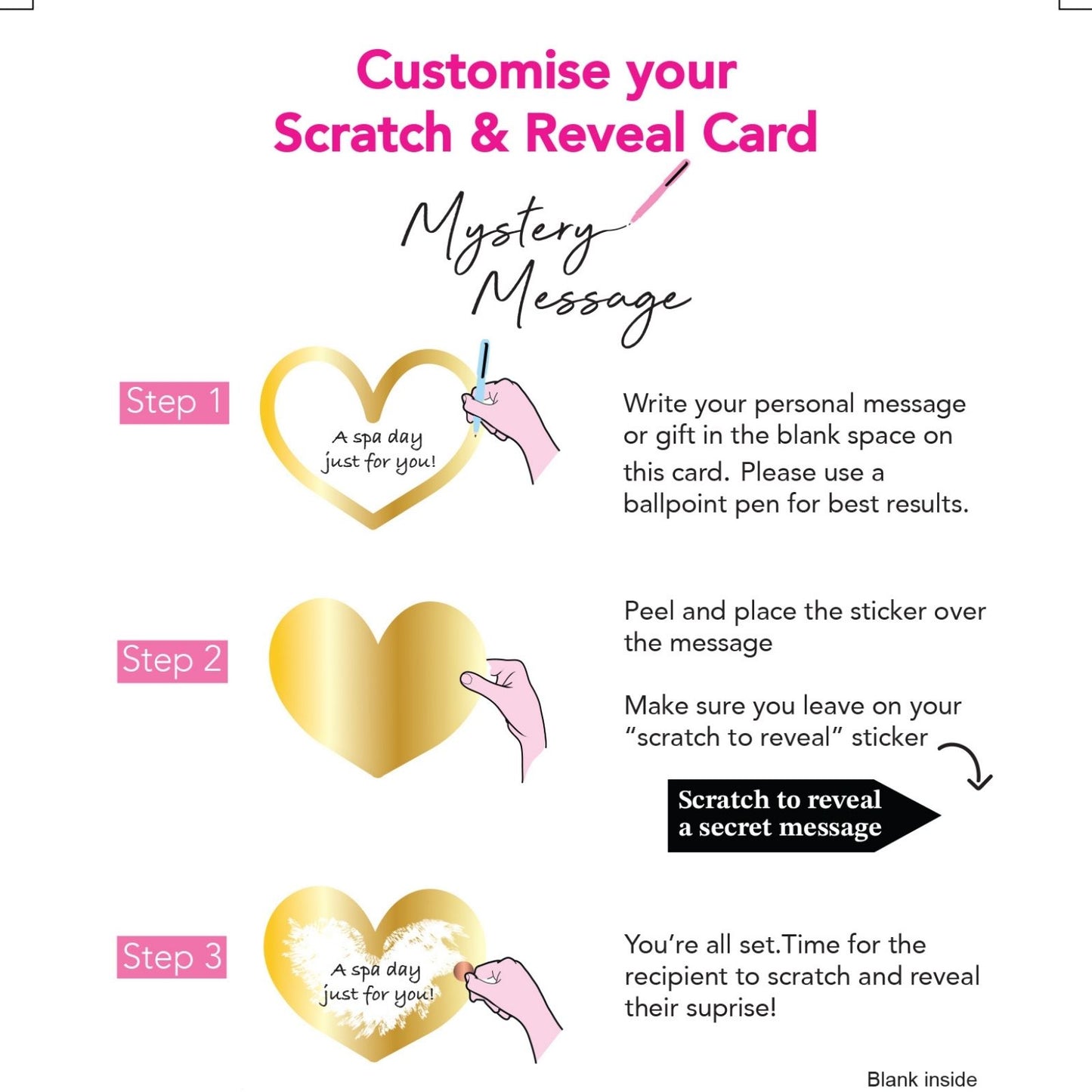 Mystery Message Bouquet Scratch-To-Reveal Secret Message Birthday Card