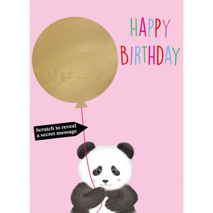 Mystery Message Panda Scratch-To-Reveal Secret Message Birthday Card