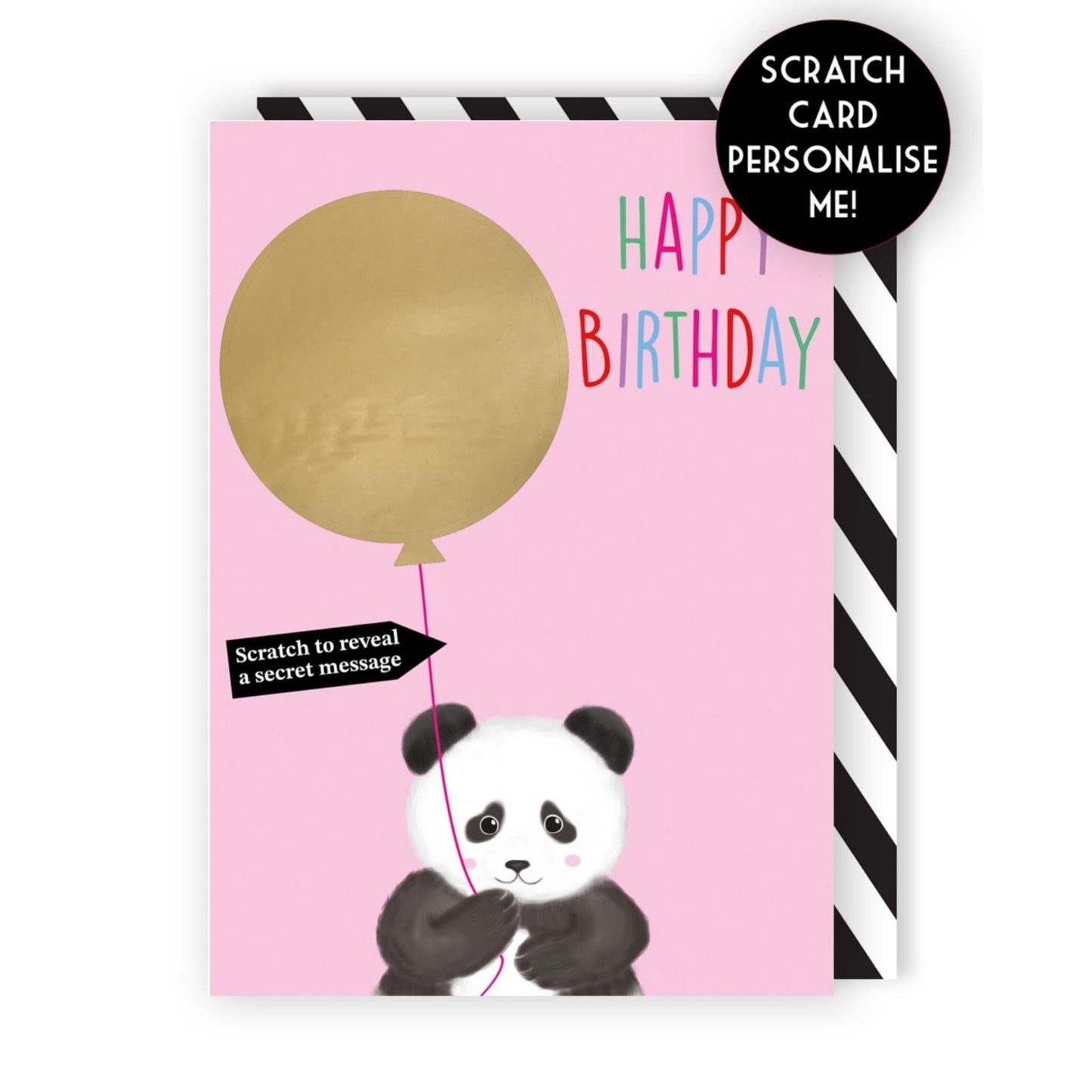 Mystery Message Panda Scratch-To-Reveal Secret Message Birthday Card