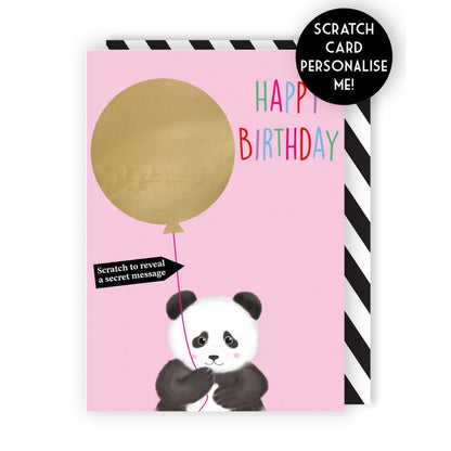 Mystery Message Panda Scratch-To-Reveal Secret Message Birthday Card