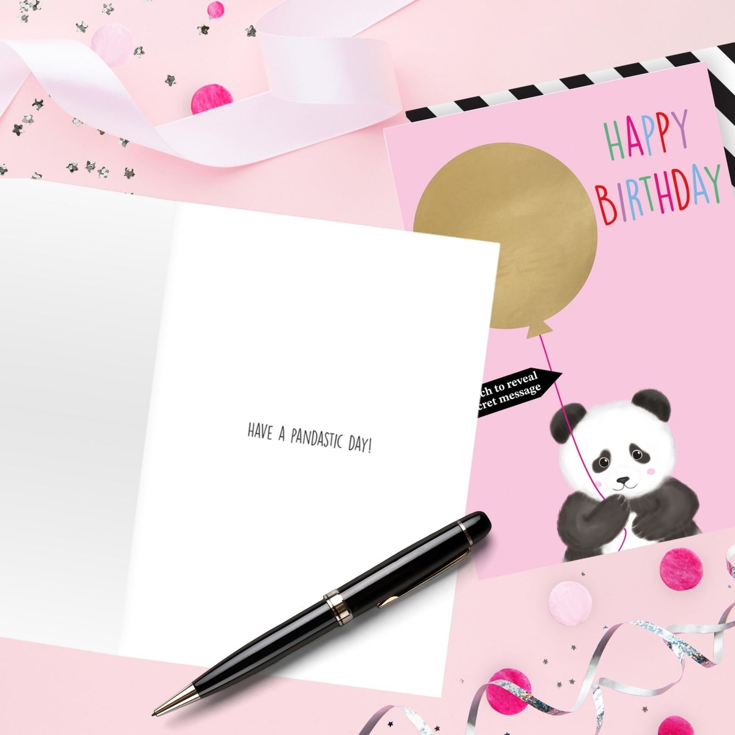Mystery Message Panda Scratch-To-Reveal Secret Message Birthday Card