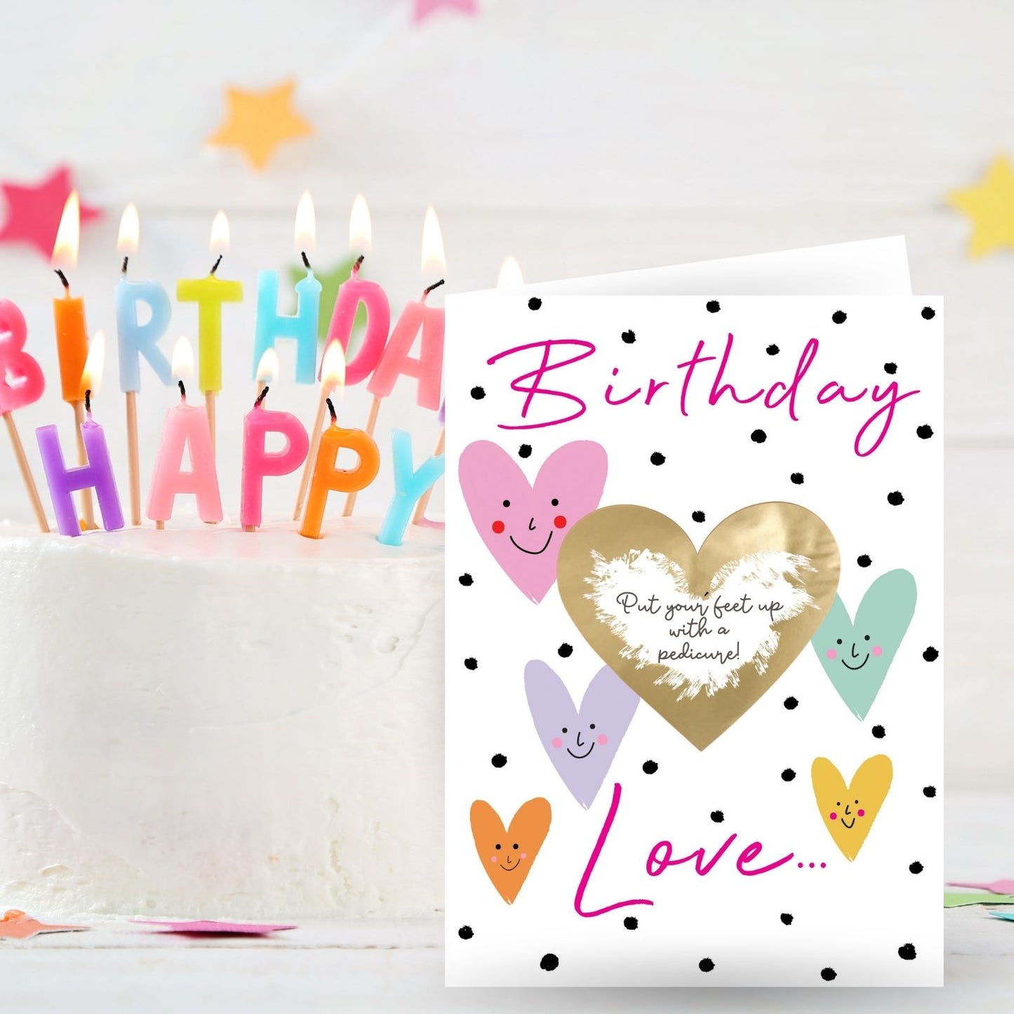 Mystery Message Smiley Hearts Scratch-To-Reveal Secret Message Birthday Card
