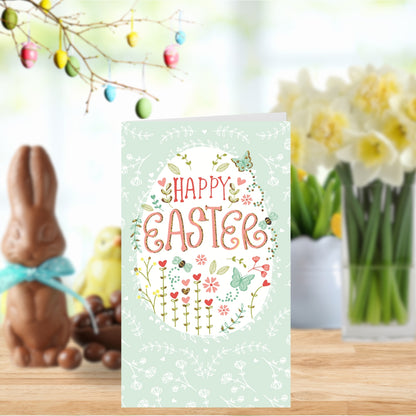 Happy Easter Decorated Egg Money Wallet Easter Greeting Card