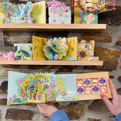 Pop Up Card & Chocolate Treat Tray Easter Wishes Easter Card & Gift