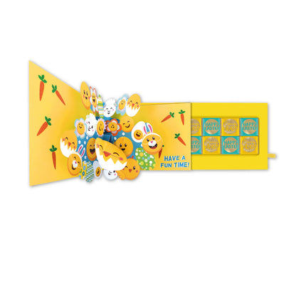 Pop Up Card & Chocolate Treat Tray Hoppy Easter Bunny Easter Card & Gift