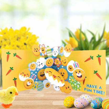 Pop Up Card & Chocolate Treat Tray Hoppy Easter Bunny Easter Card & Gift