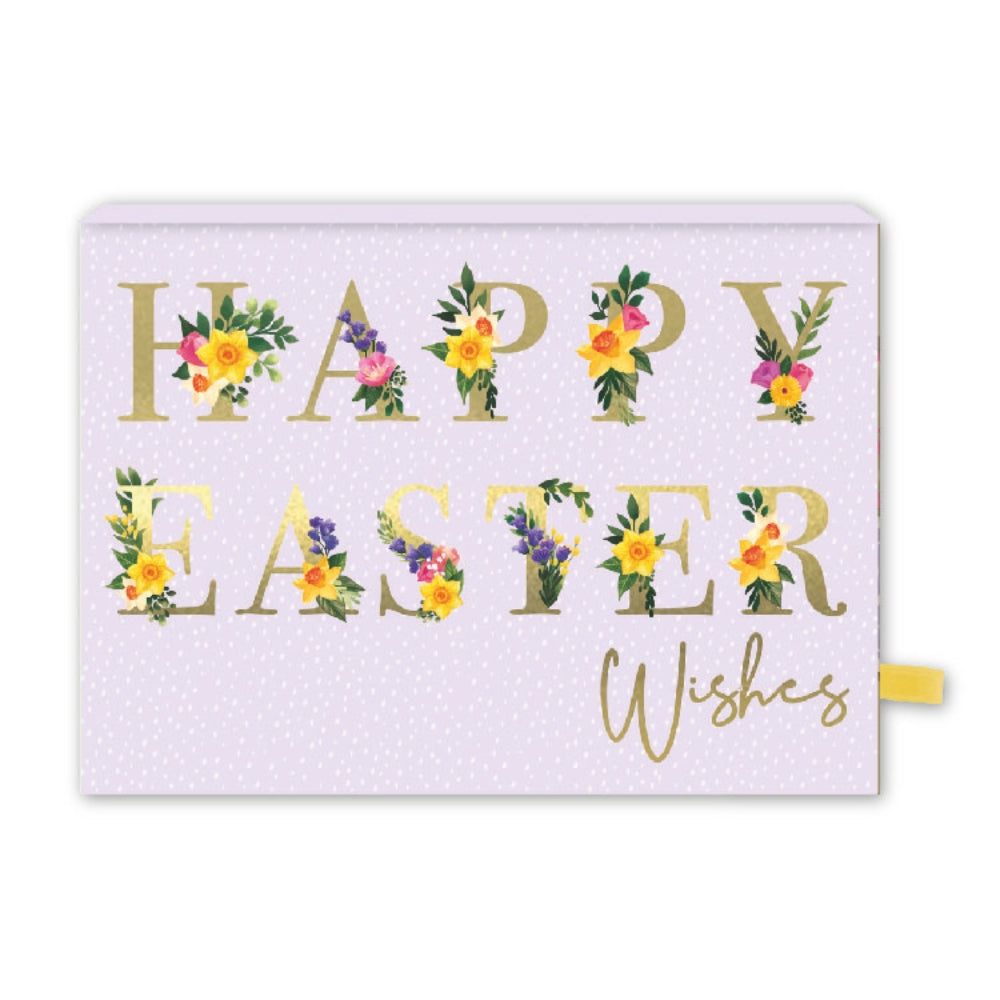 Pop Up Card & Chocolate Treat Tray Floral Bouquet Easter Card & Gift