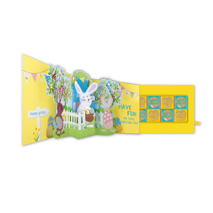 Pop Up Card & Chocolate Treat Tray Easter Egg Hunt Easter Card & Gift