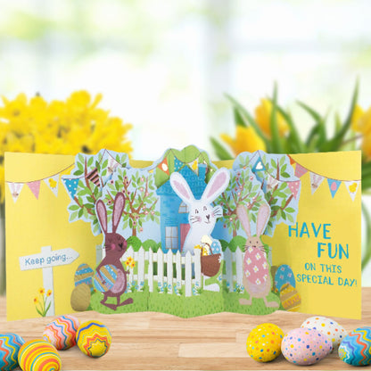 Pop Up Card & Chocolate Treat Tray Easter Egg Hunt Easter Card & Gift