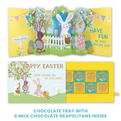 Pop Up Card & Chocolate Treat Tray Easter Egg Hunt Easter Card & Gift