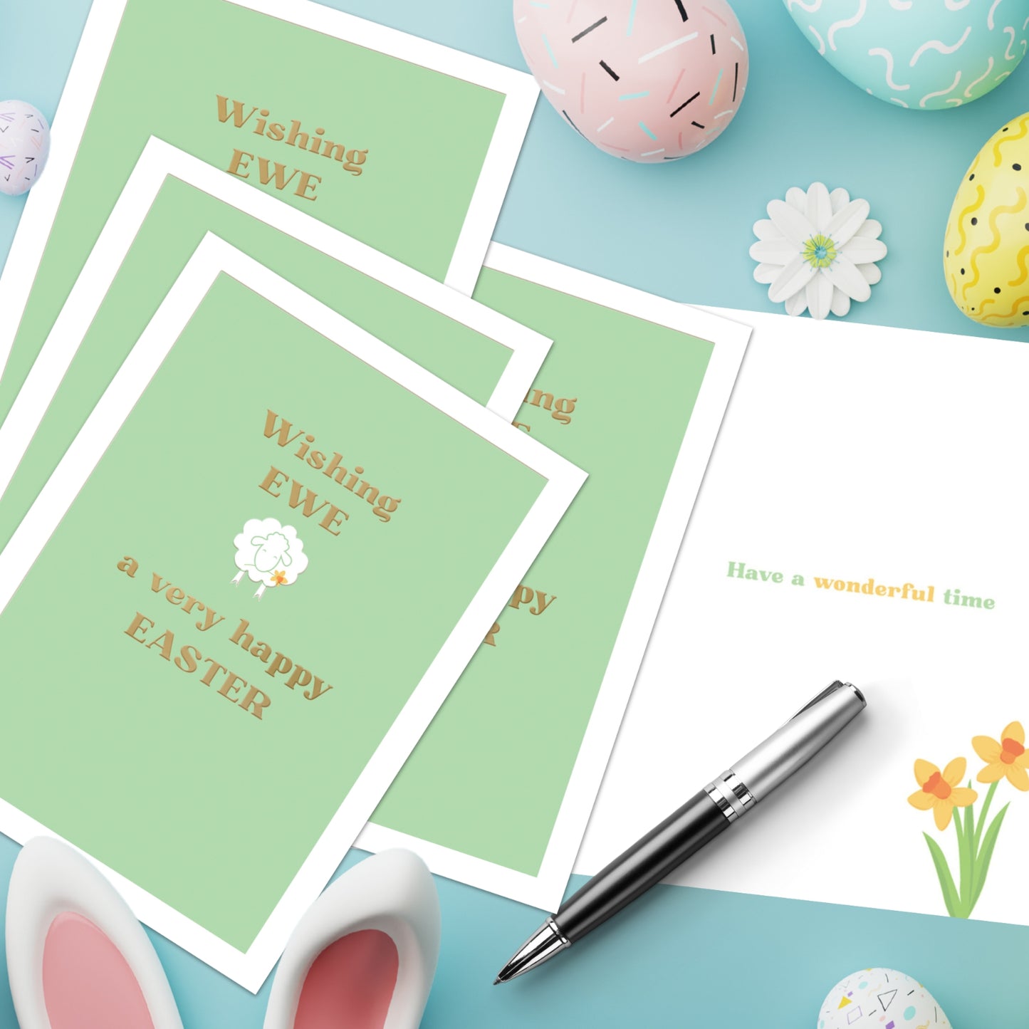 Pack of 5 Wishing Ewe Happy Easter Hospice UK Charity Easter Cards