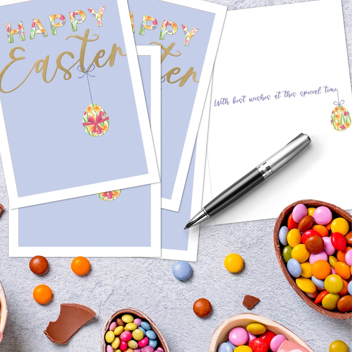 Pack of 5 Happy Easter Traditional Hospice UK Charity  Easter Cards
