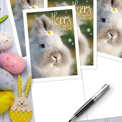 Pack of 5 Hoppy Easter Hospice UK Charity Fluffy Bunny Easter Cards