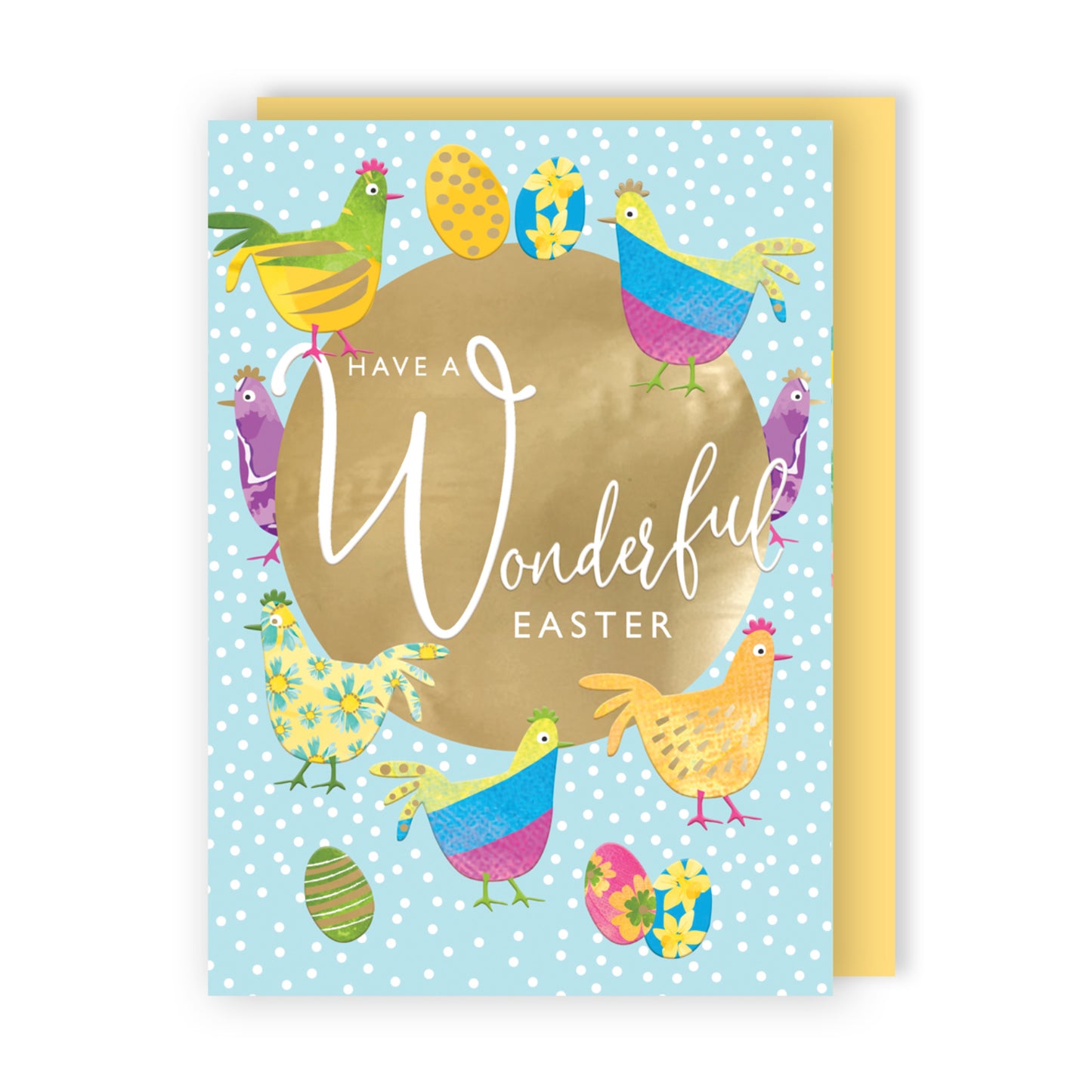 Have A Wonderful Easter Egg-Cellent Chickens Contemporary Easter Greeting Card