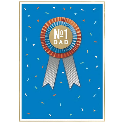 No1 Dad Rosette Embellished Father's Day Card