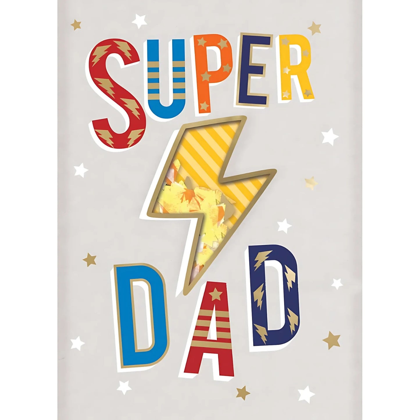 Super Dad Lightening Bolt Shaker Father's Day Card