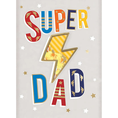 Super Dad Lightening Bolt Shaker Father's Day Card
